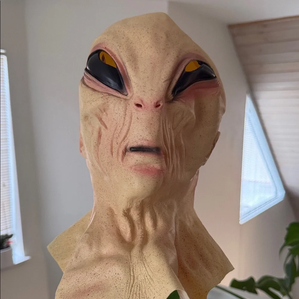 Men's Alien Mask with Black and Yellow Accents